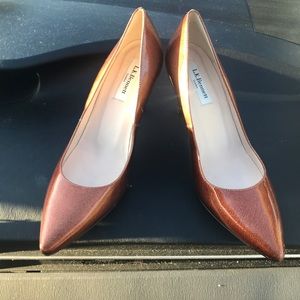 L.K. Bennett London Classic Pointy Pump in Copper